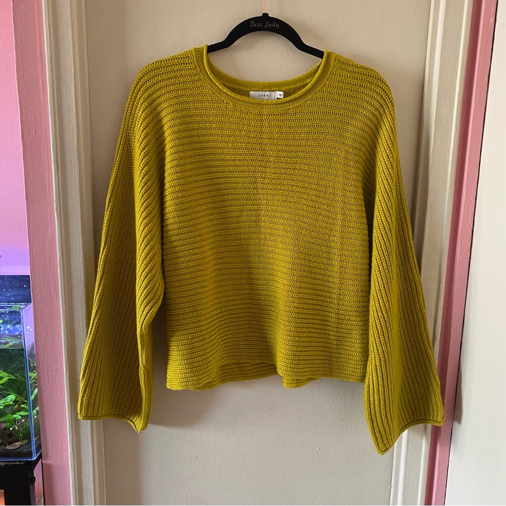 Lush Oversized Mustard Knit Sweater